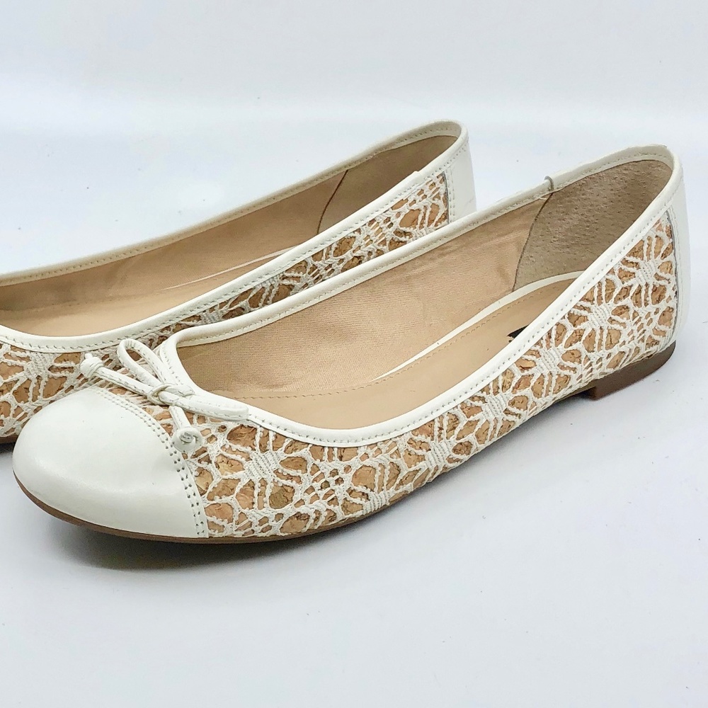 White and Beige Flats